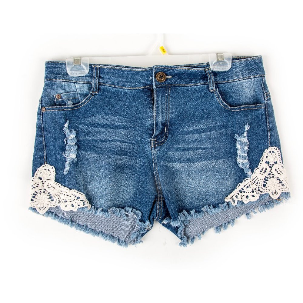 Denim with Lace Shorts - Indero Brand